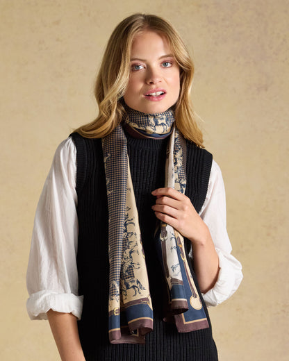 Windsor Scarf - Navy/Neutral Equestrian
