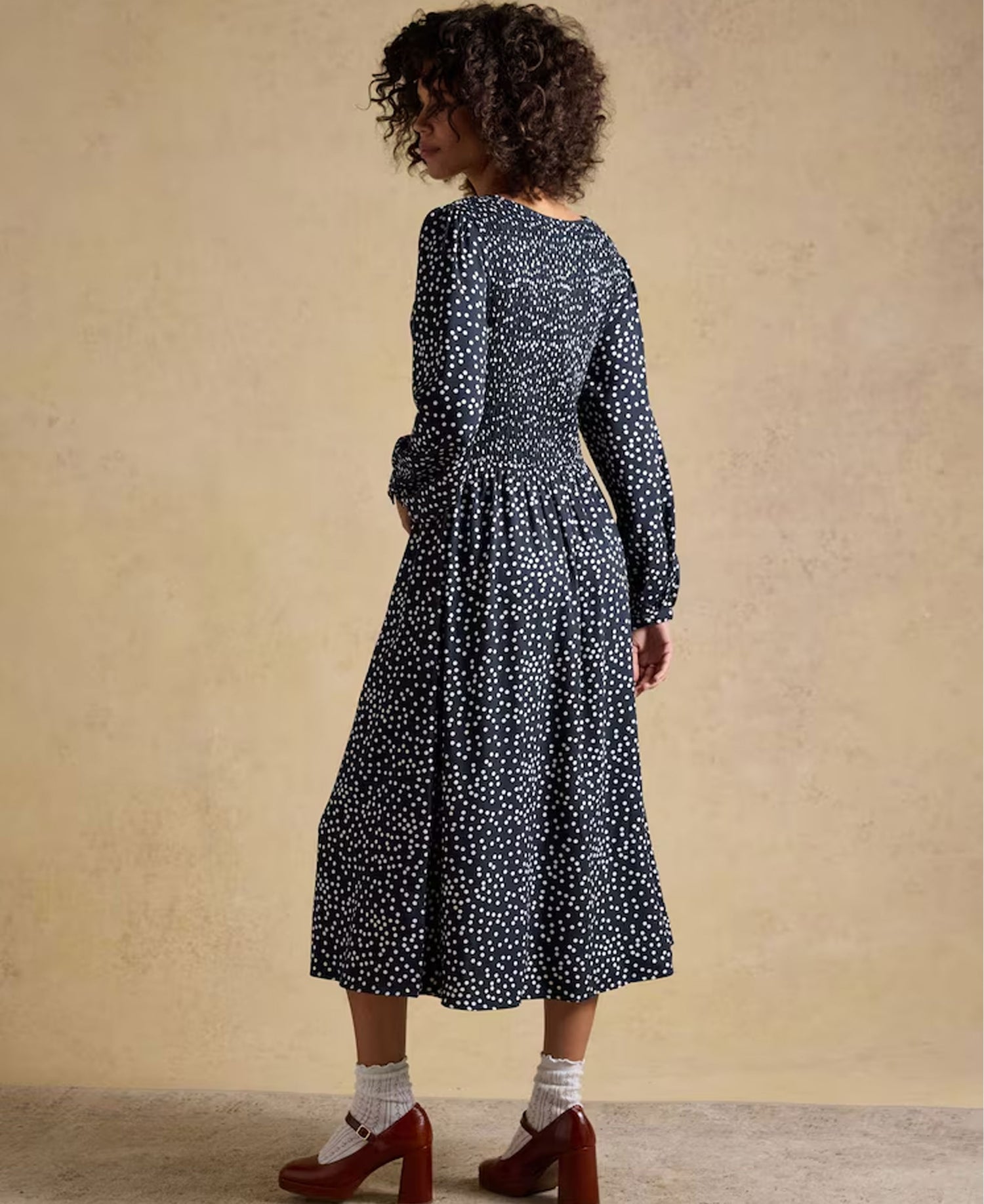 Lilliana Dress - Navy Spots