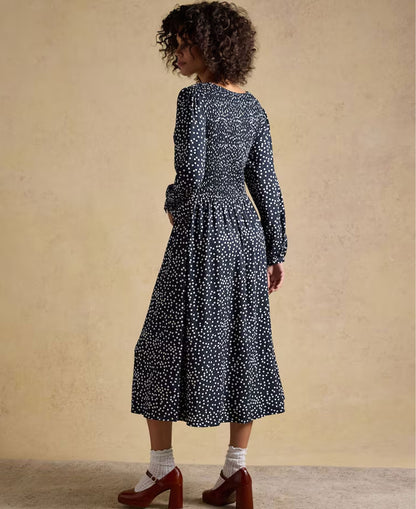 Lilliana Dress - Navy Spots