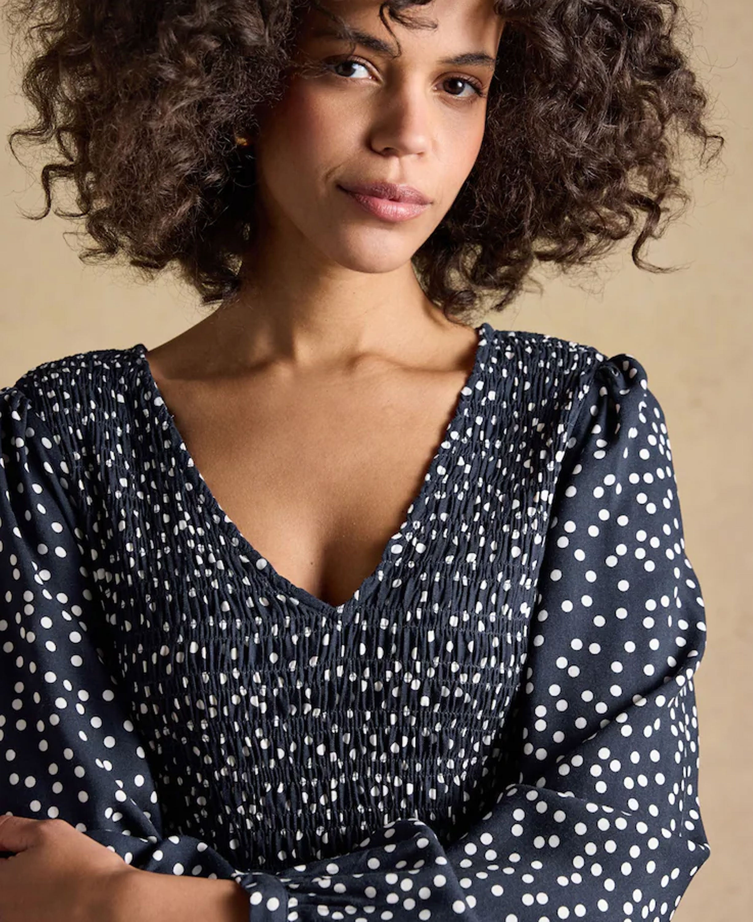 Lilliana Dress - Navy Spots