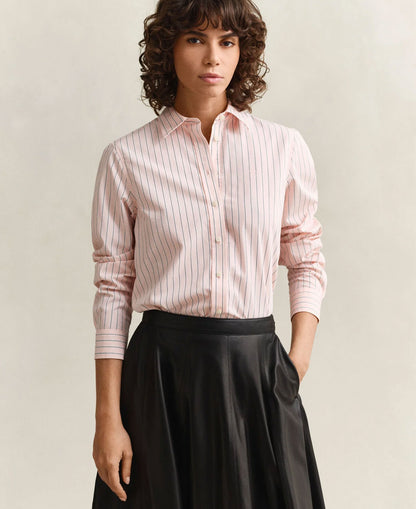 Regular Classic Poplin Stripe Shirt - Apricot Pink