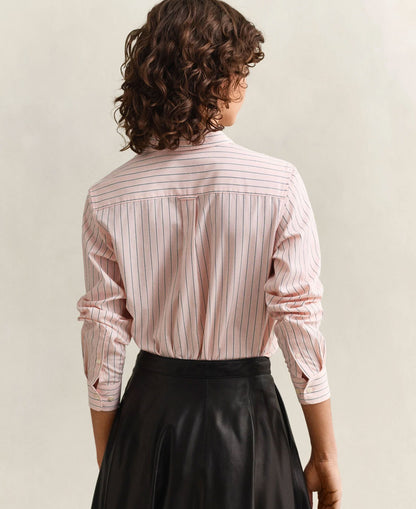 Regular Classic Poplin Stripe Shirt - Apricot Pink