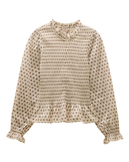 Zoe Smocked Blouse - Cream