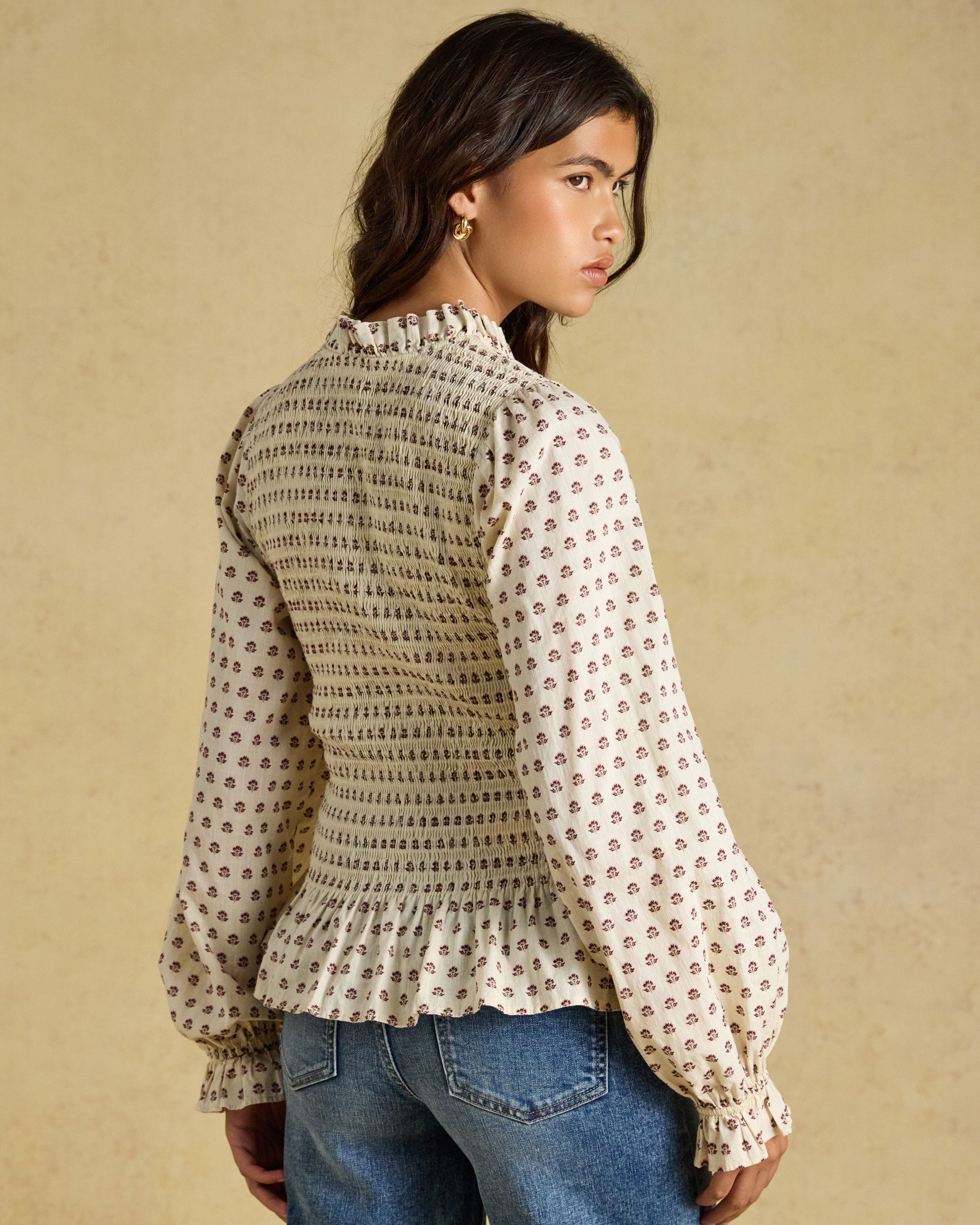 Zoe Smocked Blouse - Cream