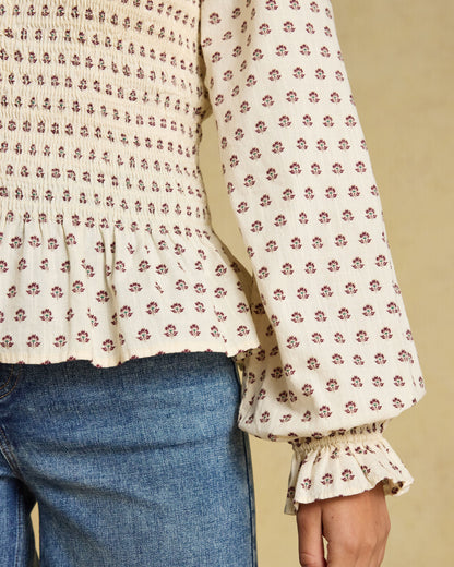 Zoe Smocked Blouse - Cream