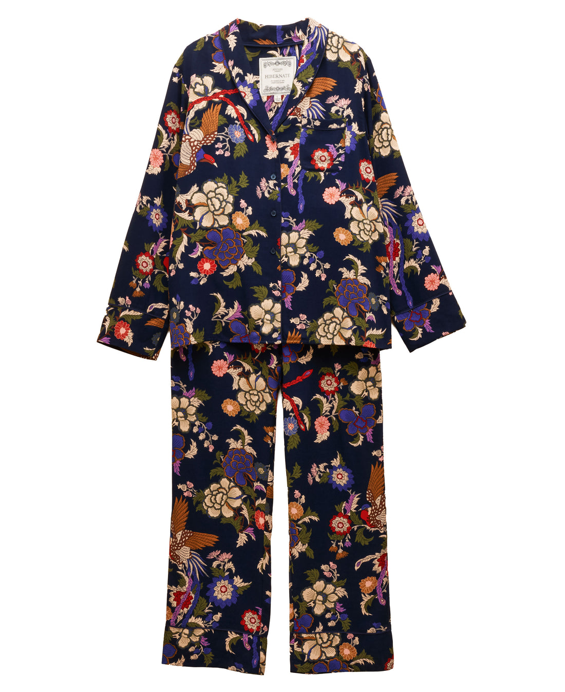 Alma Woven Pyjama Set - Navy Floral