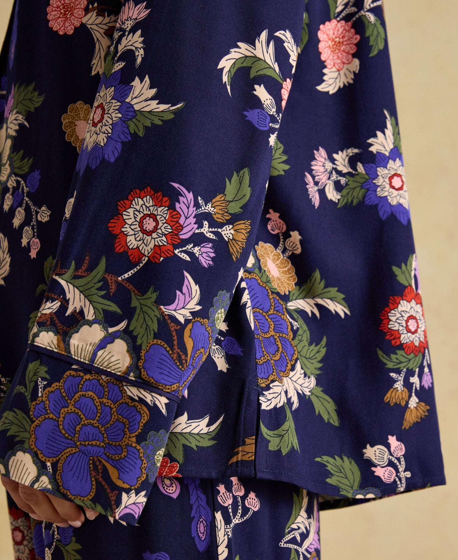 Alma Woven Pyjama Set - Navy Floral