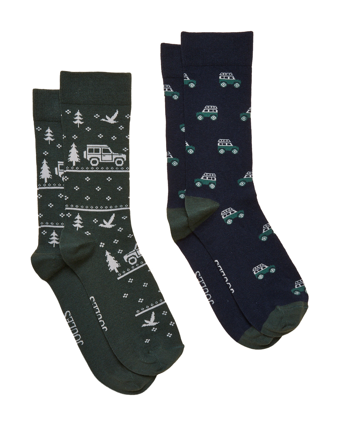 Kingsbury 2pk Socks- Green/Navy