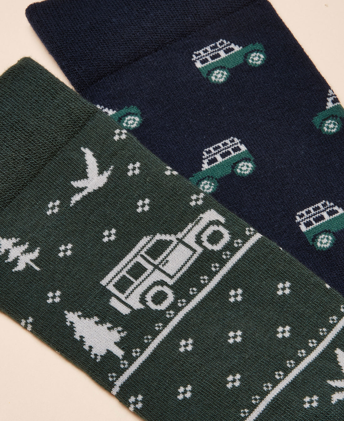 Kingsbury 2pk Socks- Green/Navy