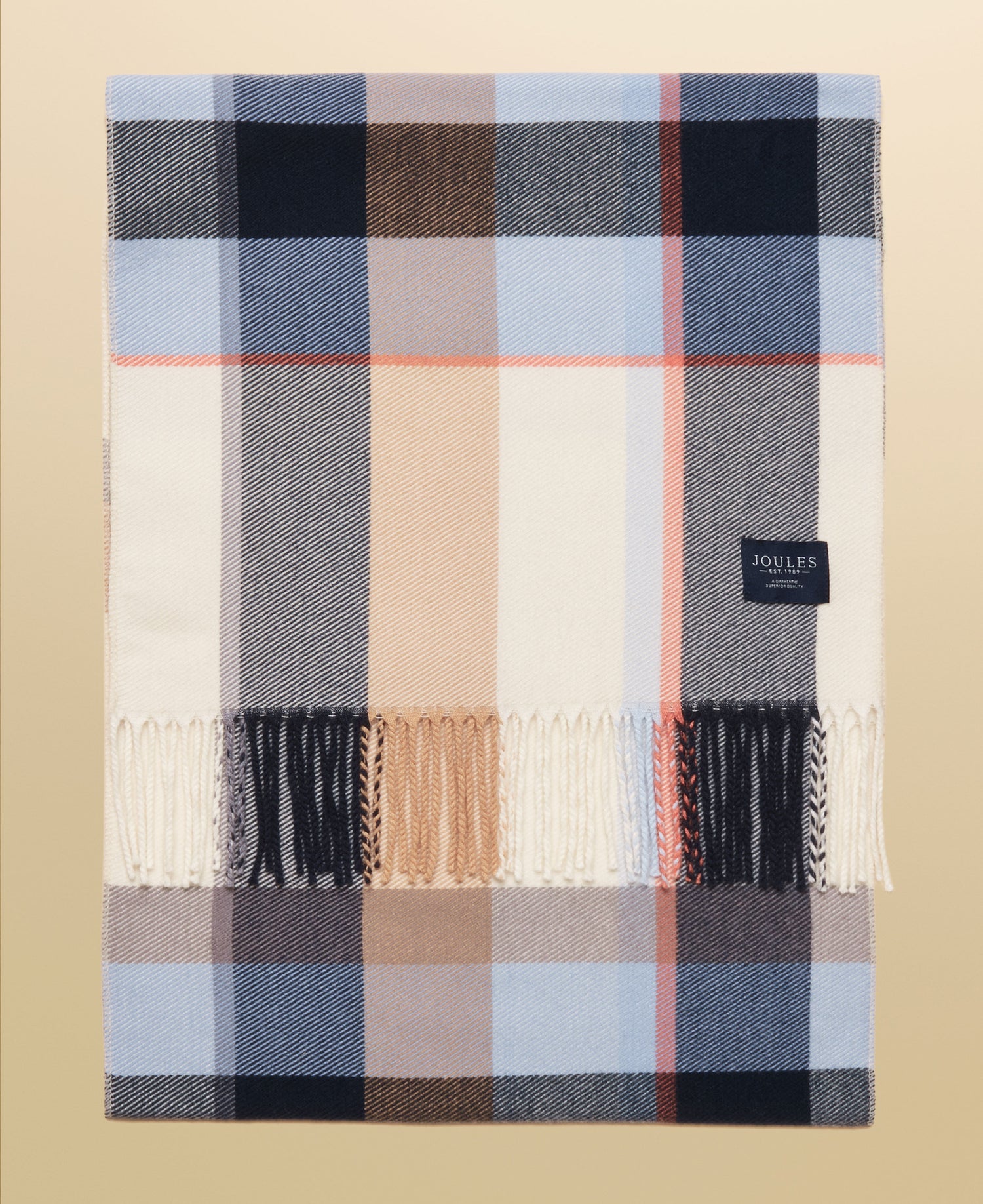 Langtree Check Scarf- Cream/Blue