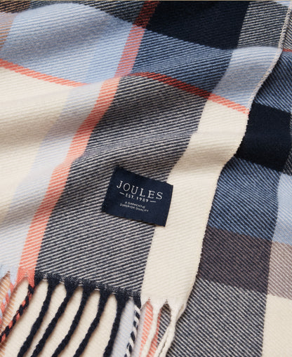 Langtree Check Scarf- Cream/Blue