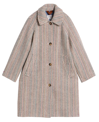 Kelsey Texture Wool Blend Coat - Ivory Multi