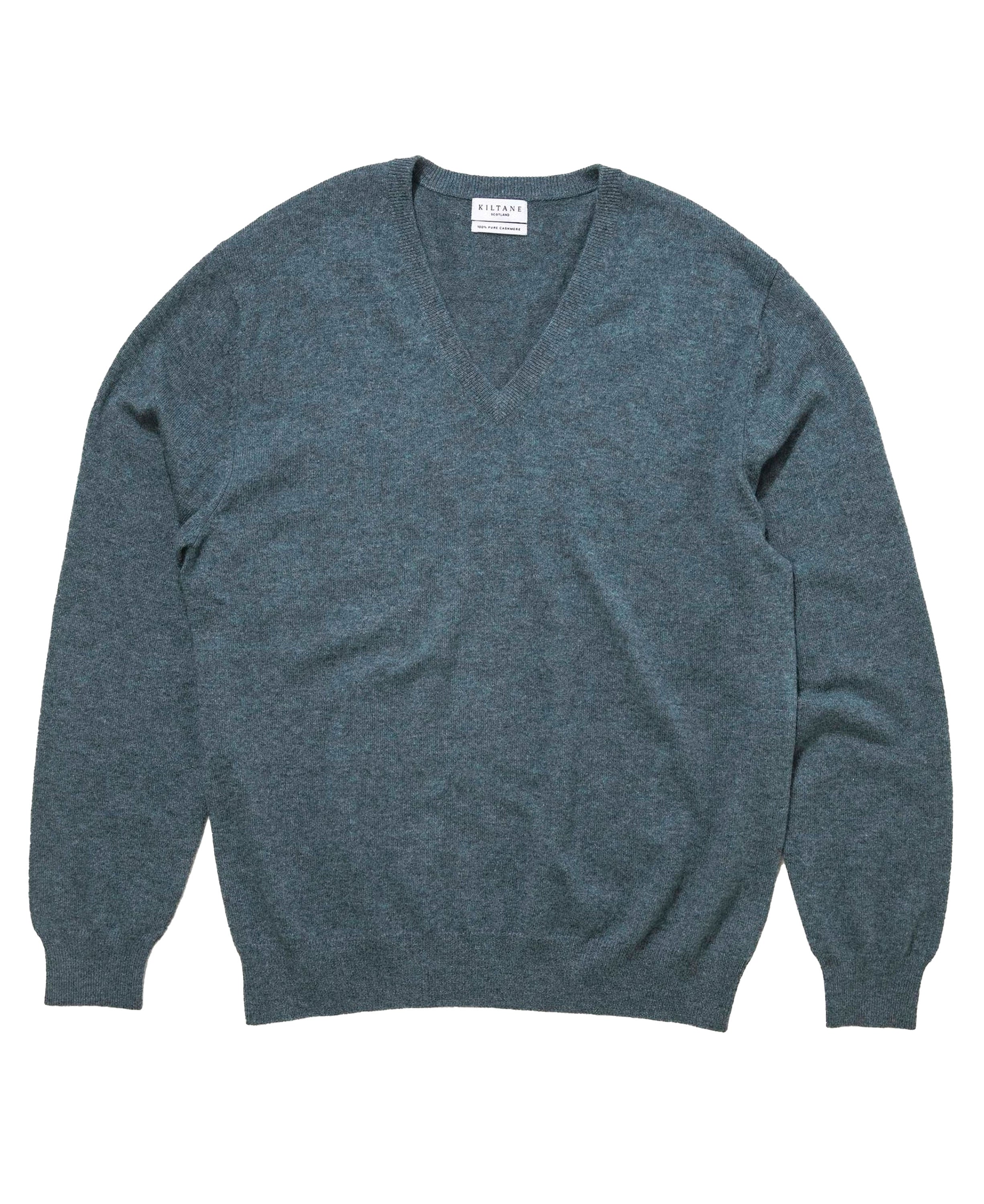 Cashmere V Neck Jumper - Haze Green