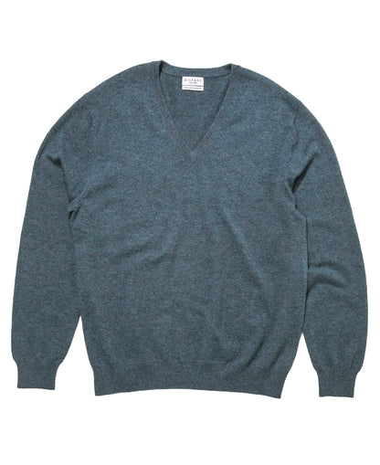 Cashmere V Neck Jumper - Haze Green