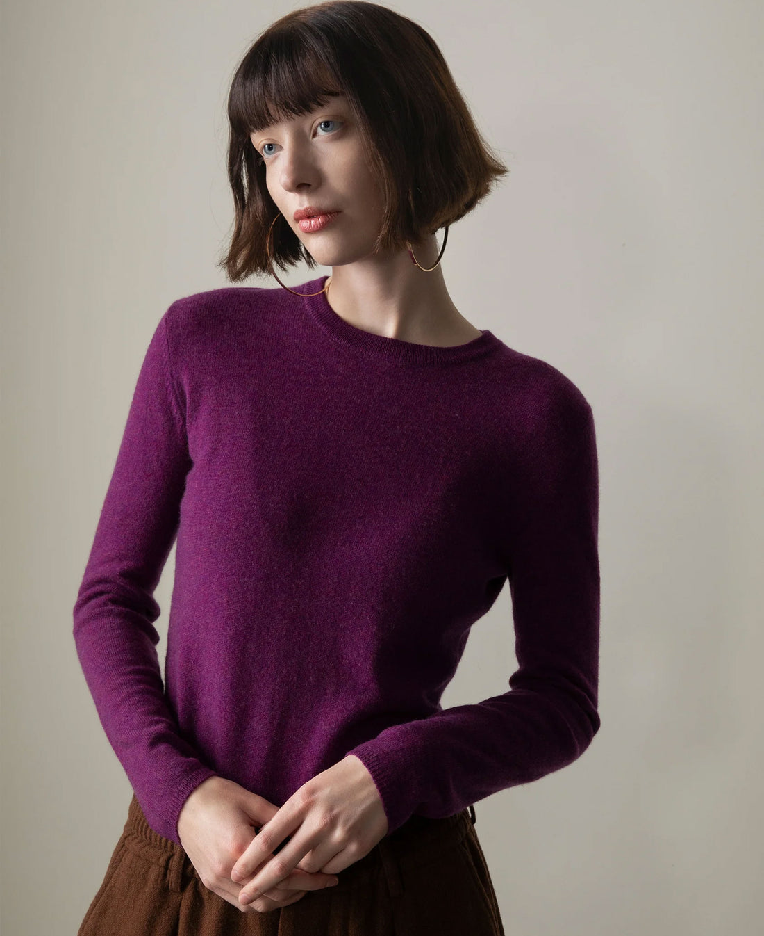 Cashmere Crew Neck Jumper - Sloeberry