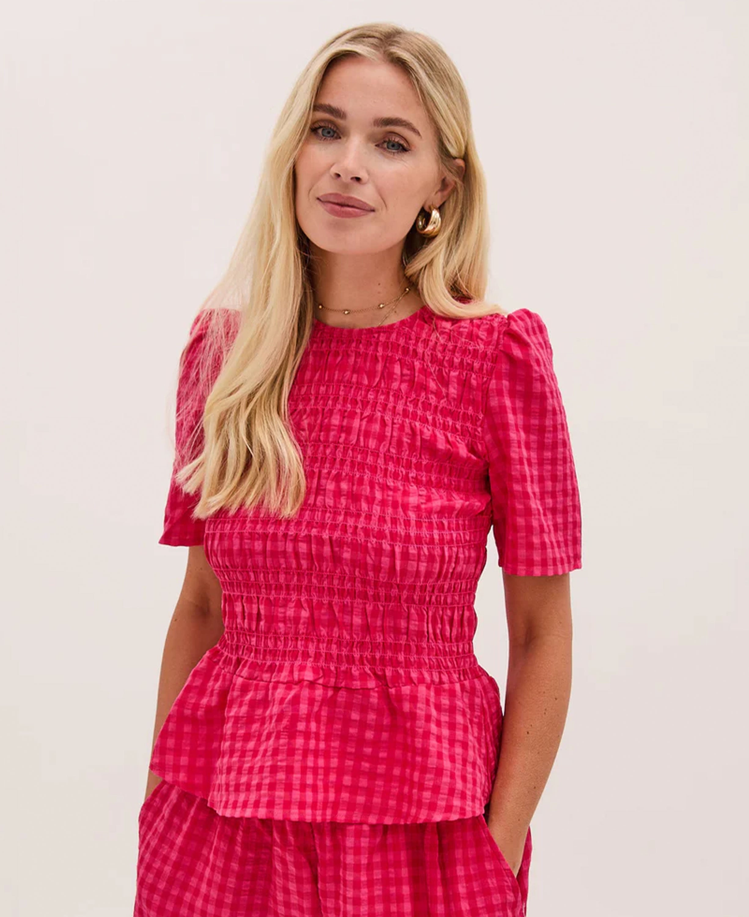 Marina Smocked Top - Pink