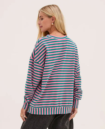 Zara Lightweight Jersey Sweatshirt - Green/Pink