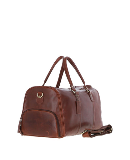 Kensington Dual Zip Weekend Holdall - Chestnut