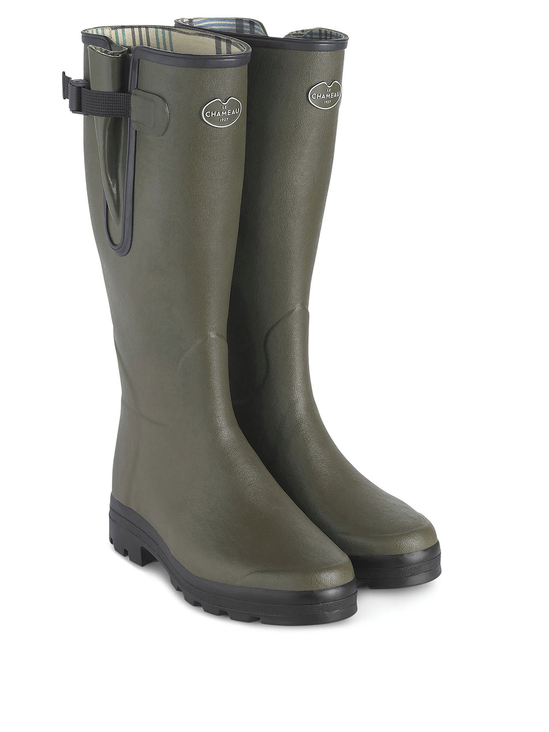 Vierzon Jersey Lined Wellington Boot - Vert Chameau