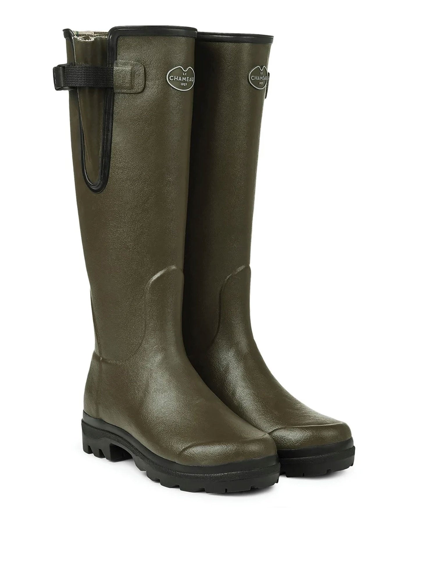 Vierzon Jersey Lined Wellington Boot - Vert Chameau