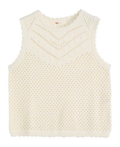 Adrienne Crochet Tank - Egret