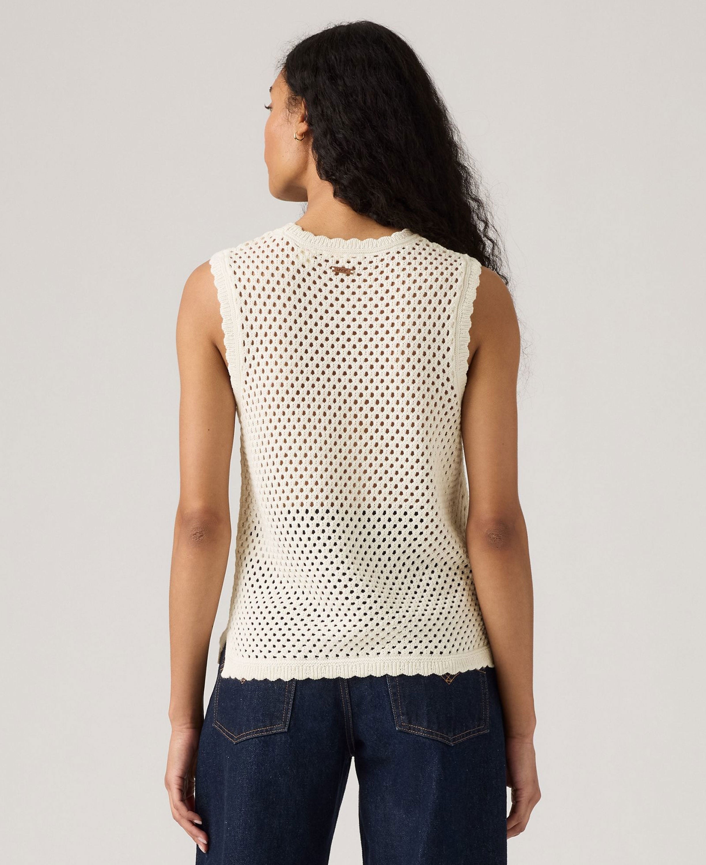 Adrienne Crochet Tank - Egret