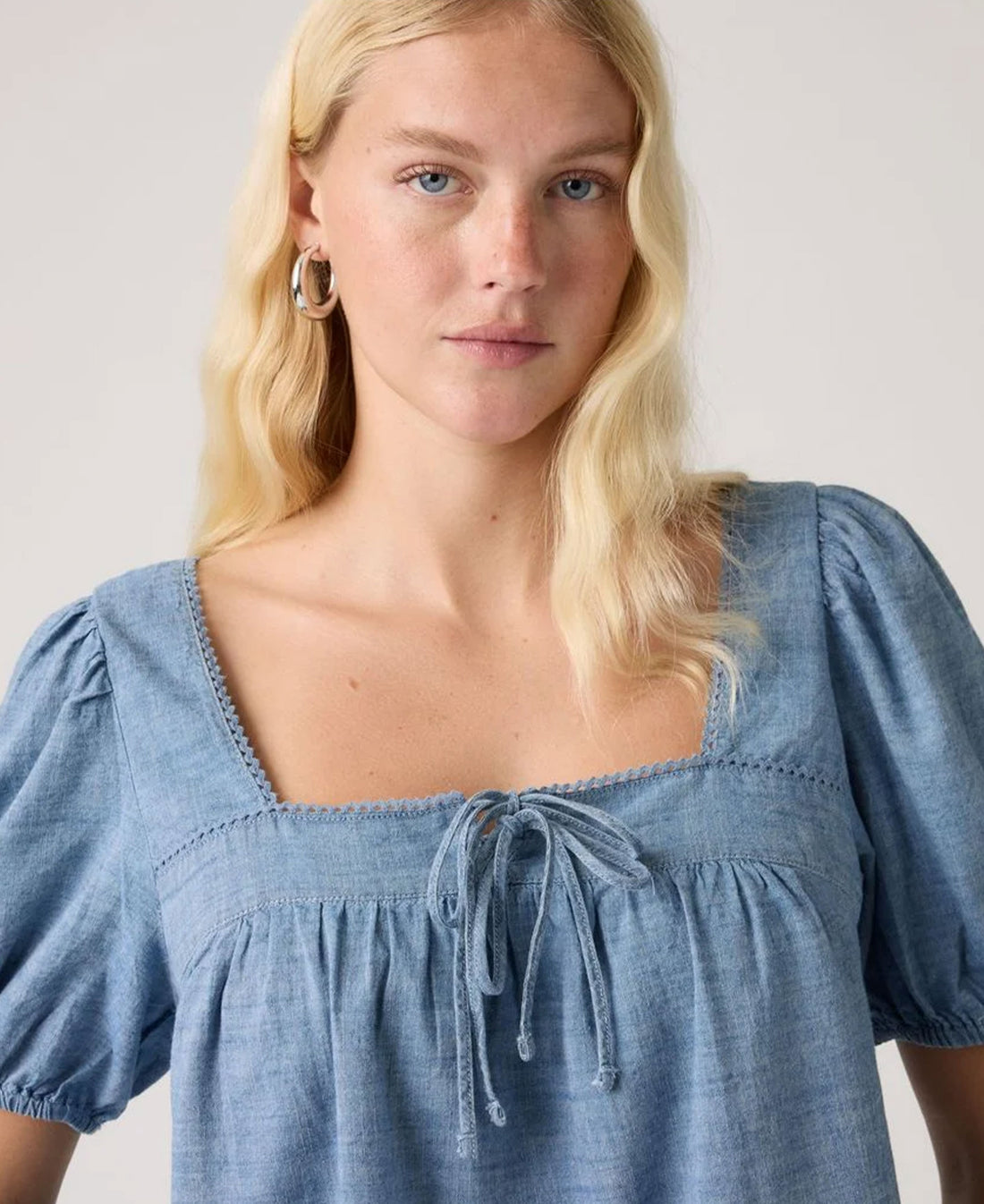 Darling Ss Cutwork Blouse - Breezy Blues