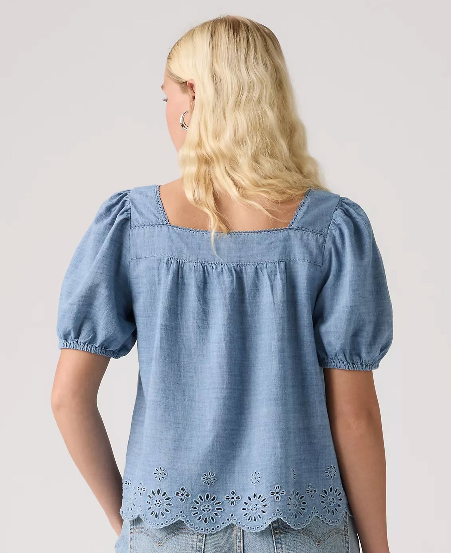 Darling Ss Cutwork Blouse - Breezy Blues