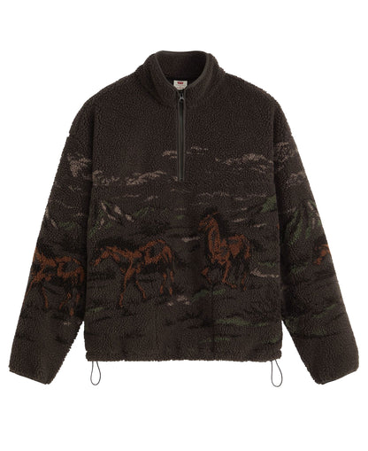 Idyllwild Sherpa Popover Sweatshirt - Black