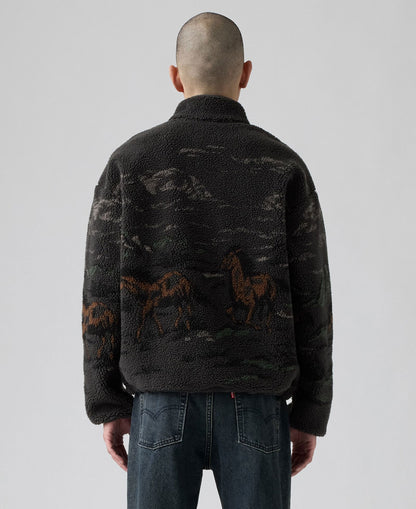 Idyllwild Sherpa Popover Sweatshirt - Black
