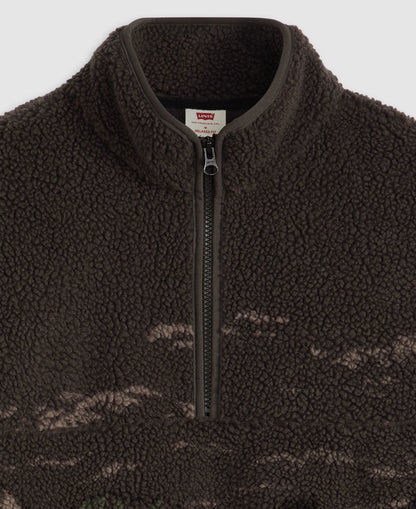 Idyllwild Sherpa Popover Sweatshirt - Black