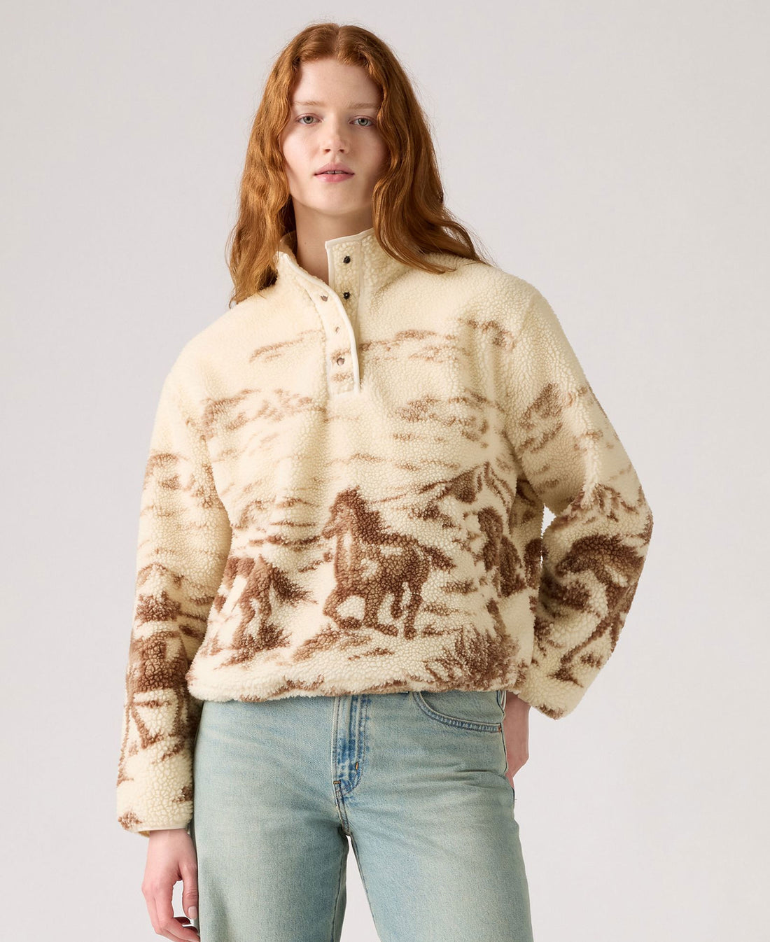 Kasey Sherpa Pullover Fleece - Neutral