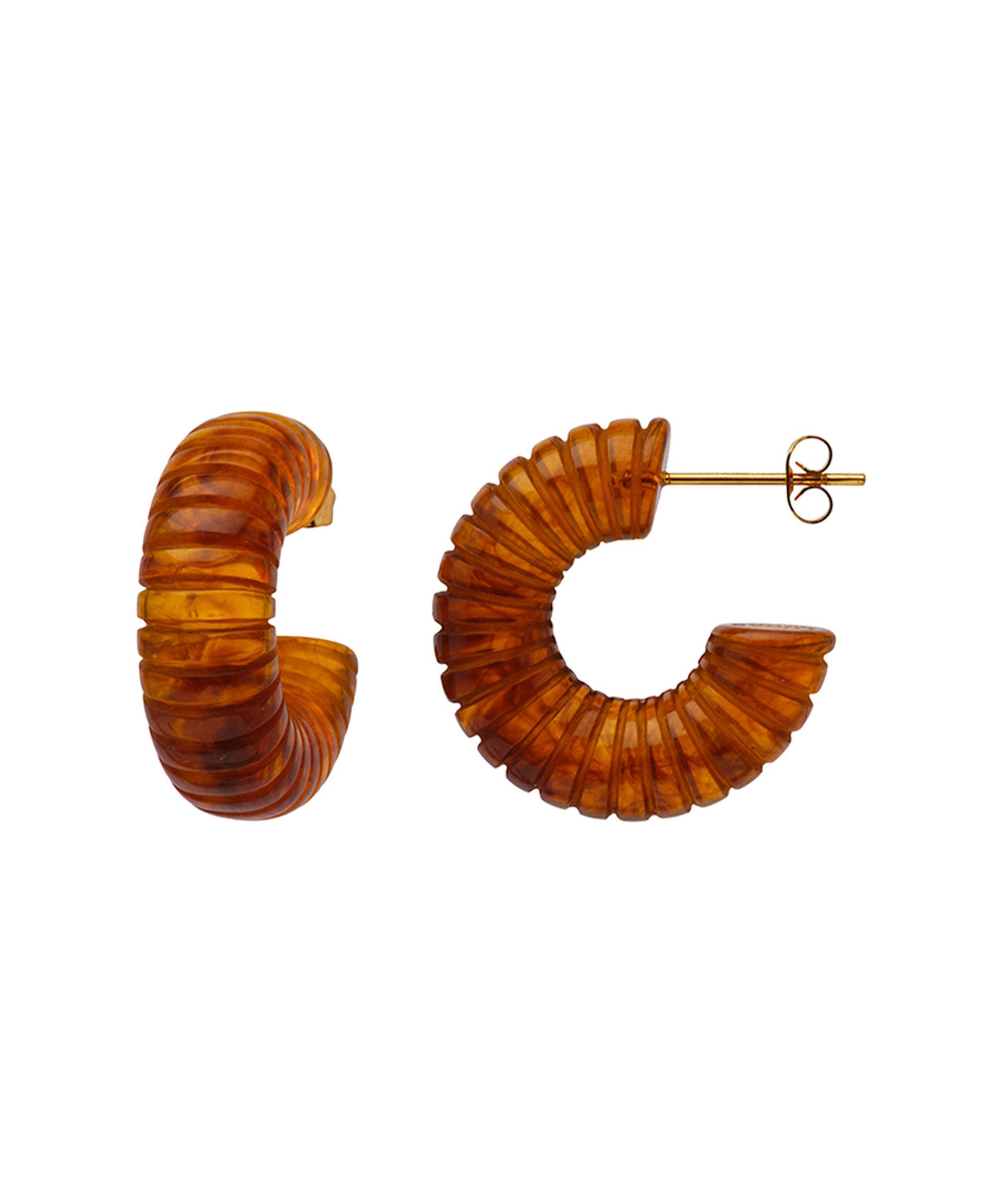 Tortoise Shell Resin Earrings - Tortoise Shell Resin