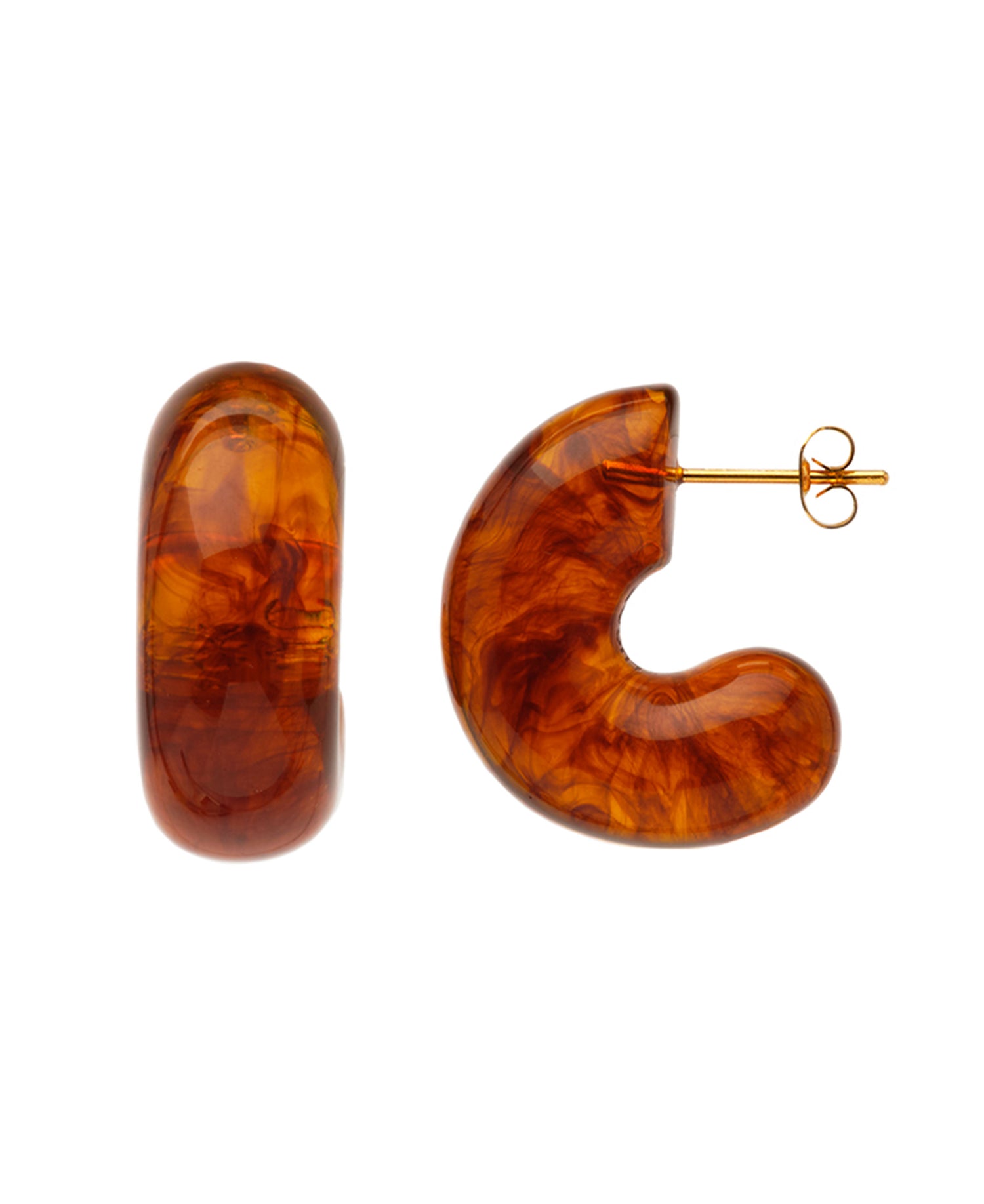 Tortoise Shell Resin Earrings - Tortoise Shell Resin