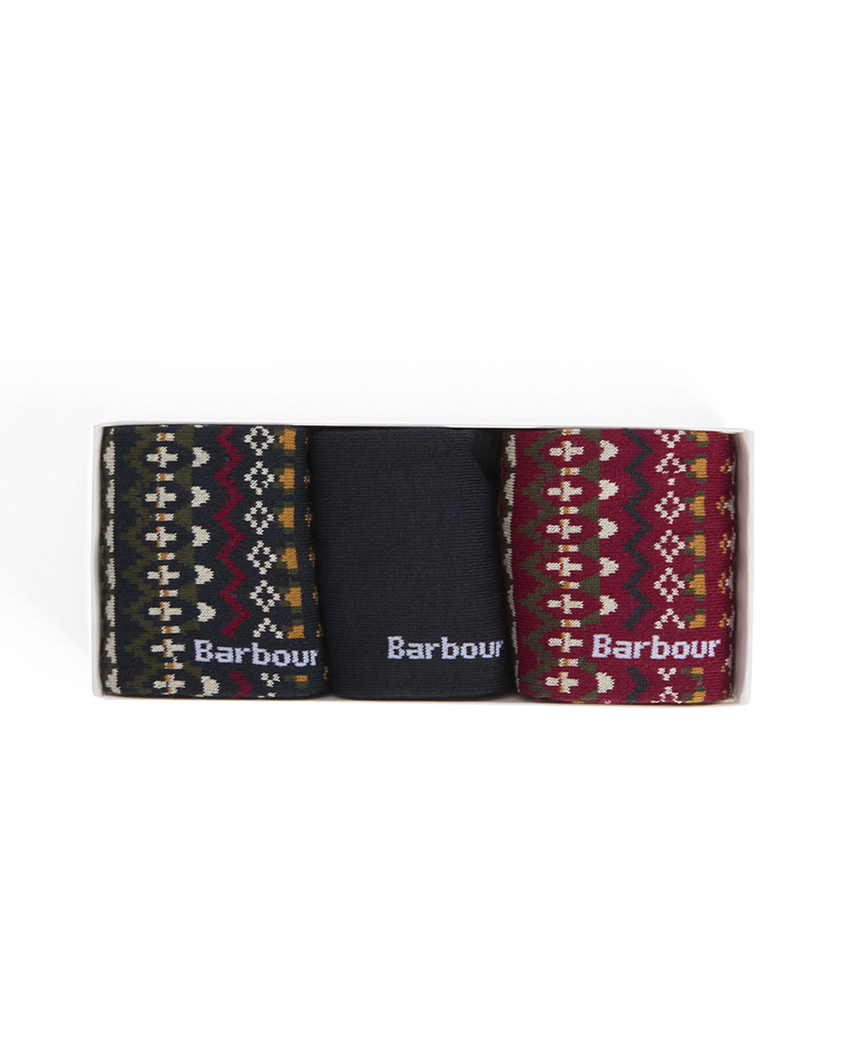 Marlow Fair Isle Sock Gift Box - Olive