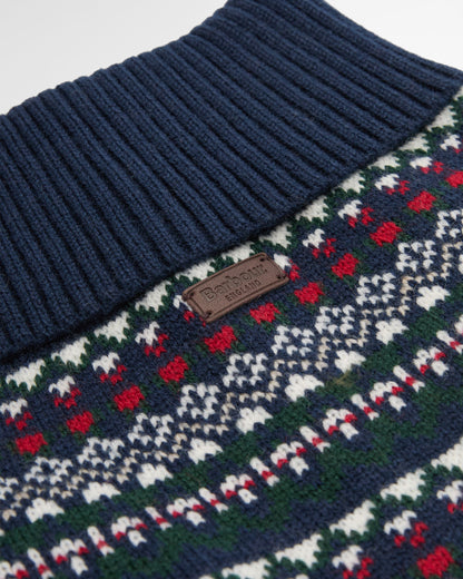 Marlow Fairisle Dog Jumper - Navy Festive