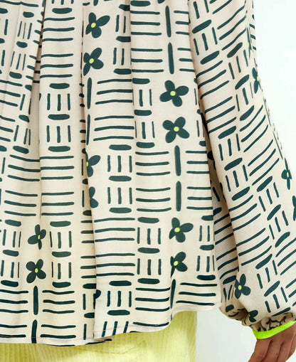 Magia Print Shirt - Beige Khaki
