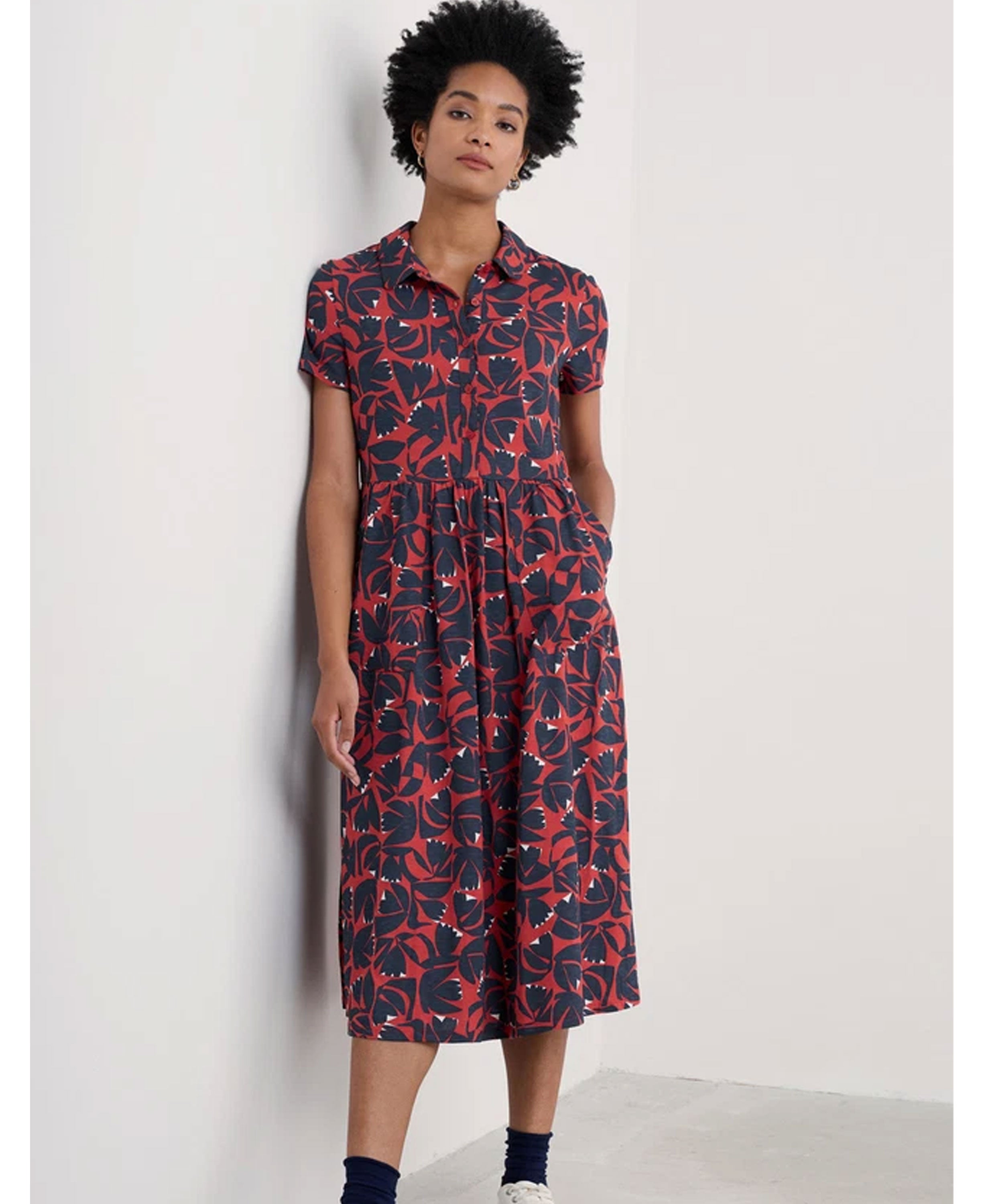 Mainland Dress - Floral Cutout Dark Cinnamon