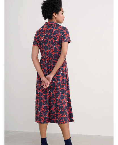 Mainland Dress - Floral Cutout Dark Cinnamon