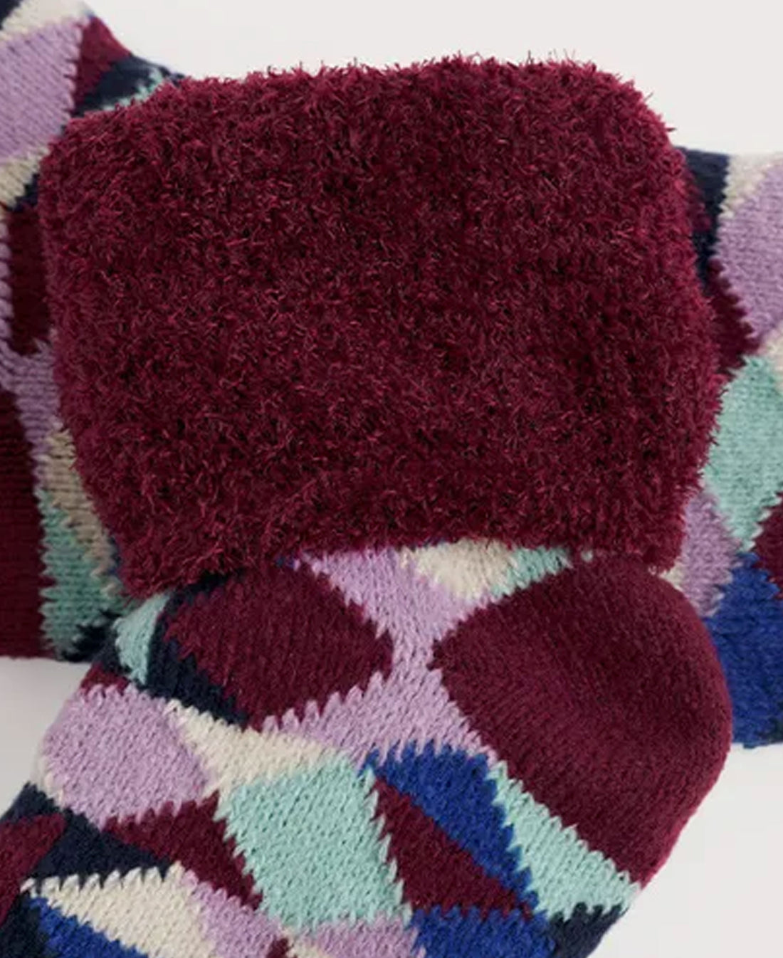Cabin Socks - Geo Burgandy Mix