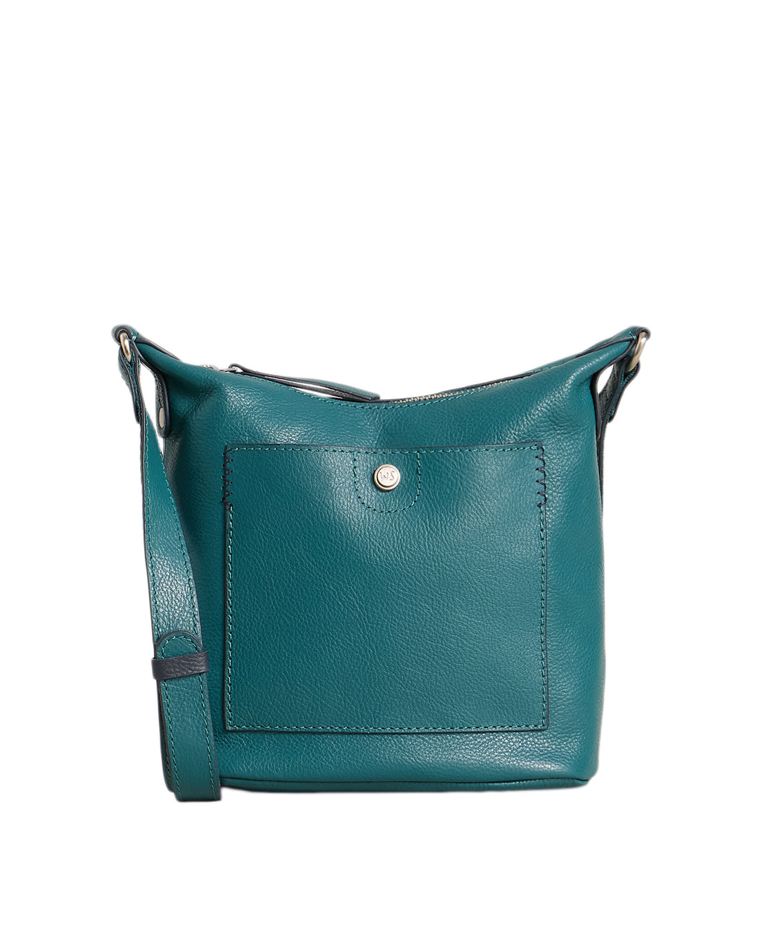 Mini Fern Leather Crossbody Bag - Mid Teal
