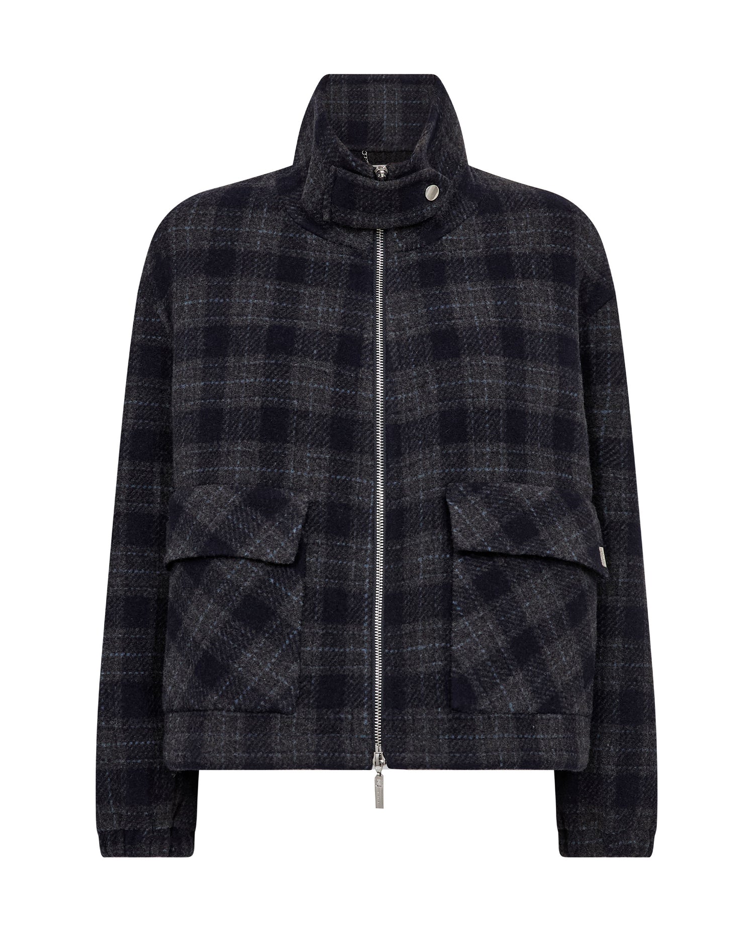 Camille Check Jacket - Salute Navy