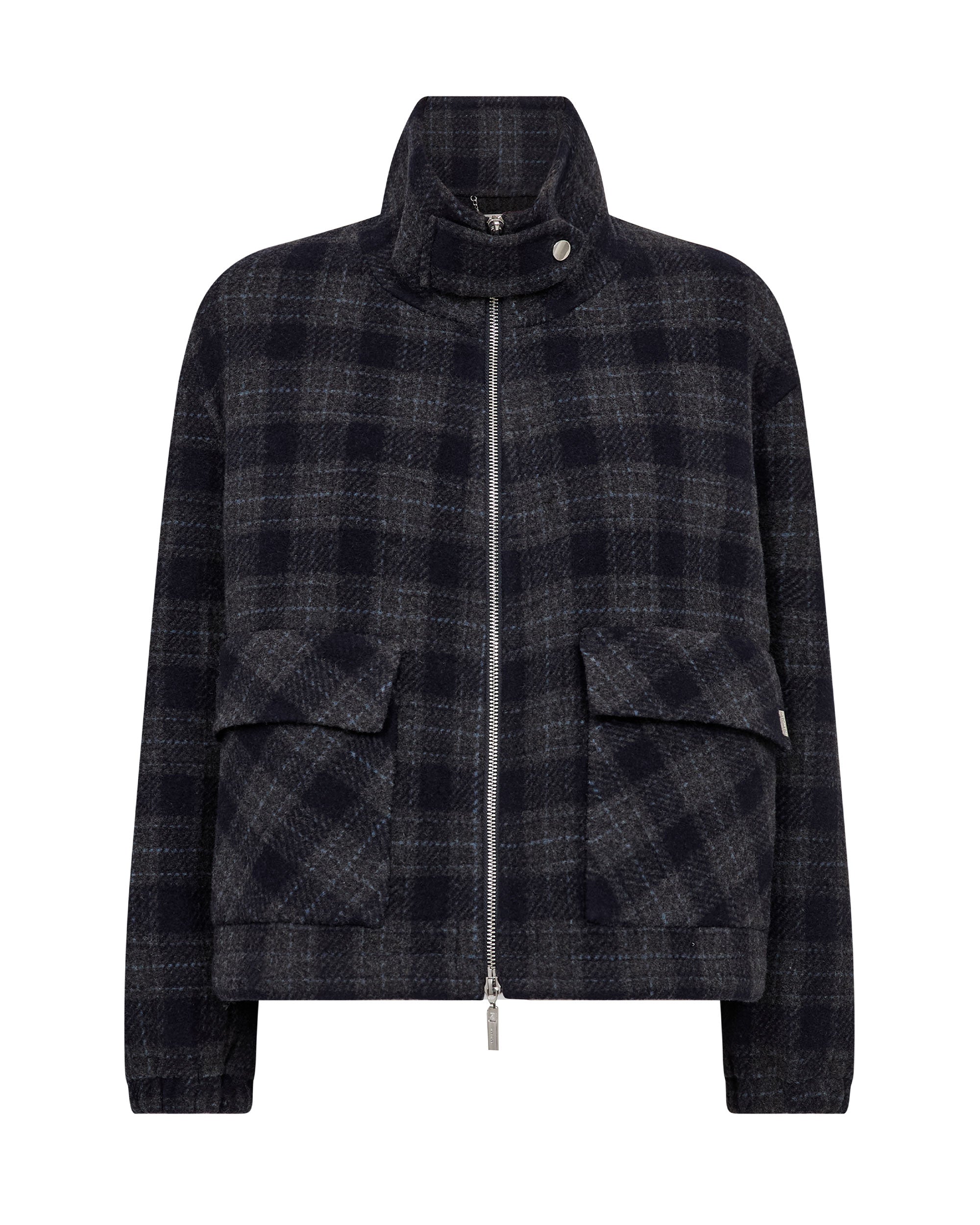 Camille Check Jacket - Salute Navy