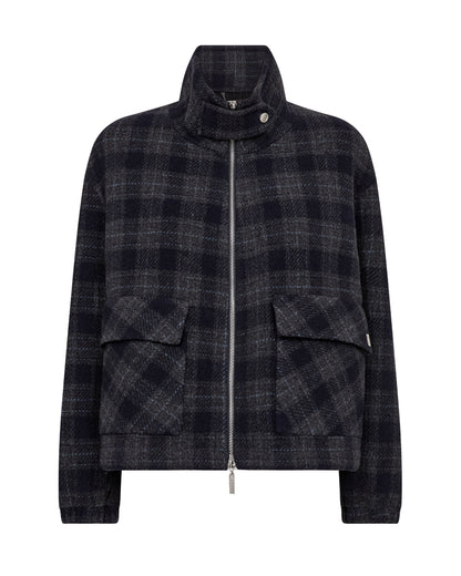 Camille Check Jacket - Salute Navy