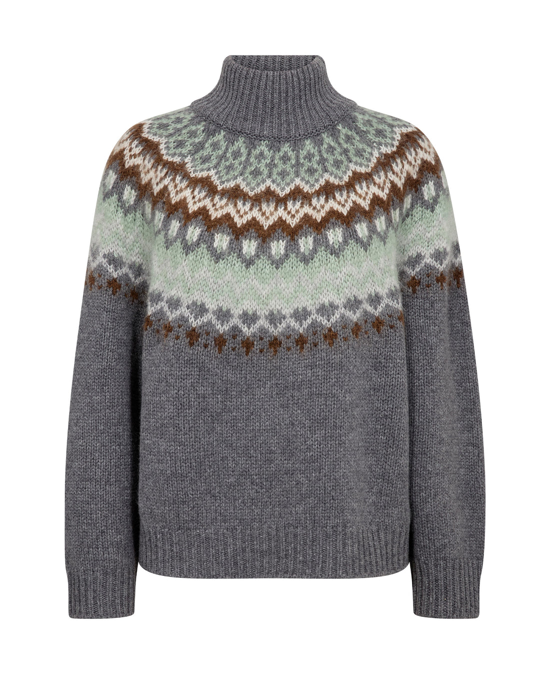 Daya Fjord Highneck Knit - Thunderstorm