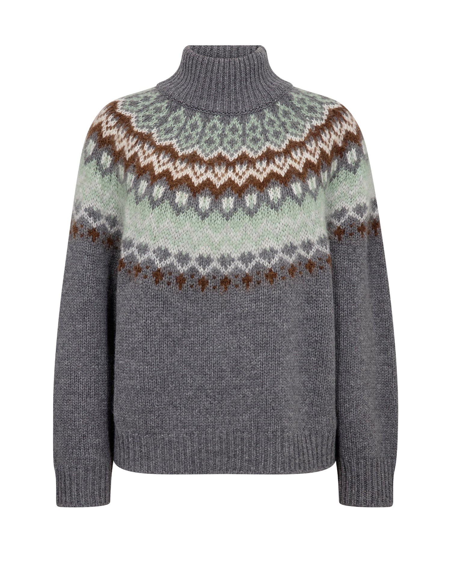 Daya Fjord Highneck Knit - Thunderstorm