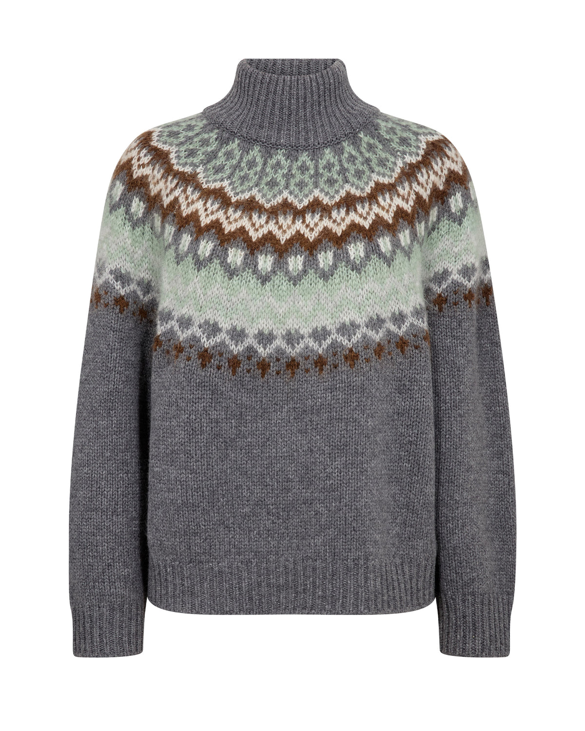 Daya Fjord Highneck Knit - Thunderstorm