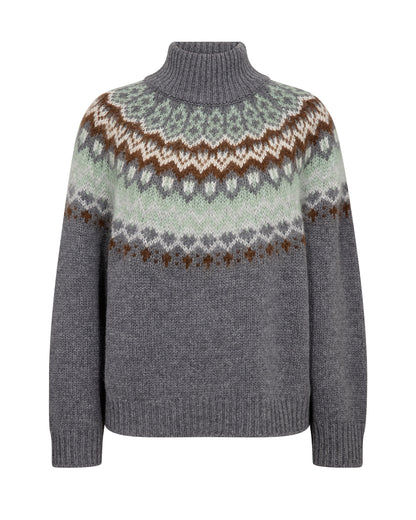 Daya Fjord Highneck Knit - Thunderstorm