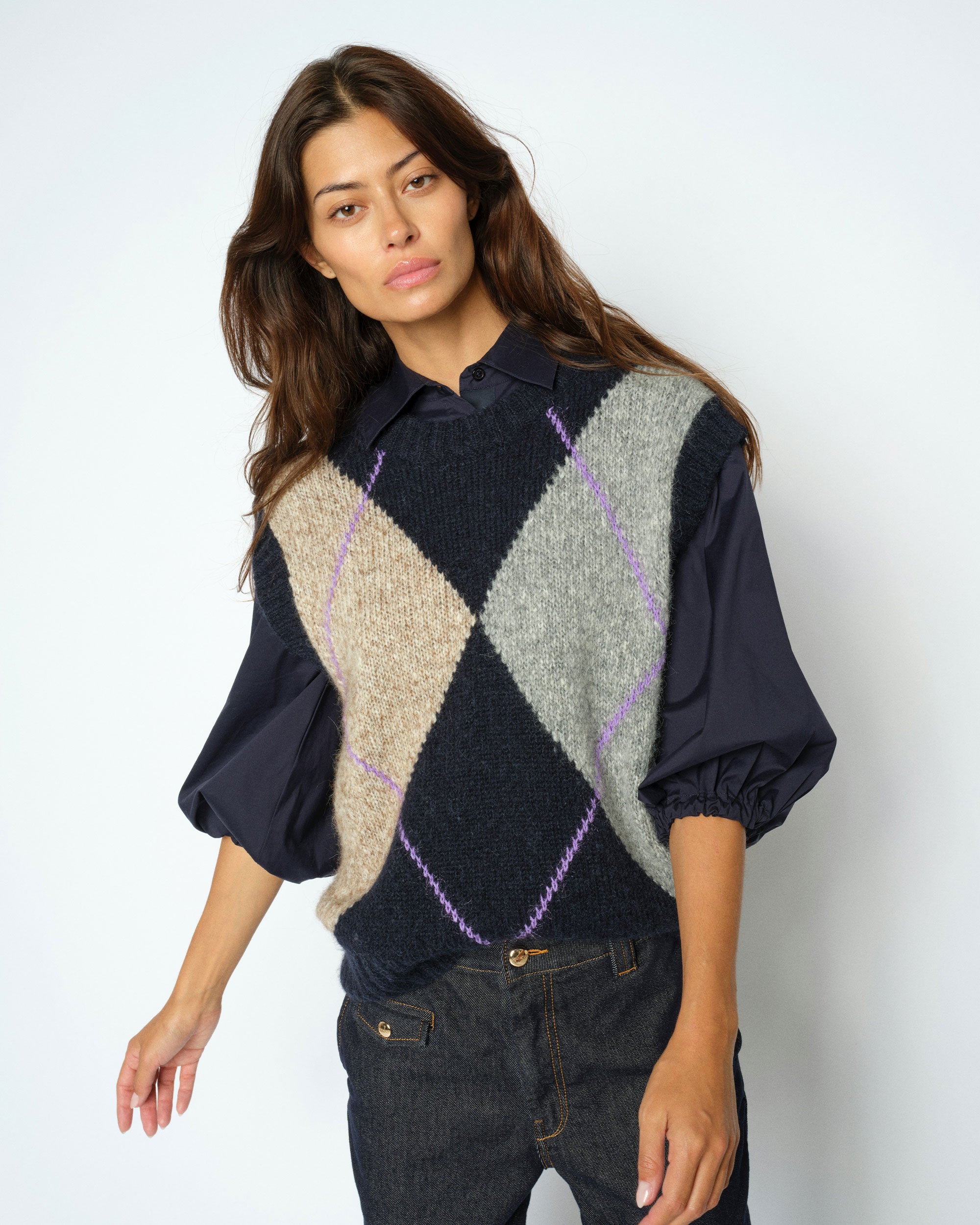 Jennine Knit Vest - Salute Navy