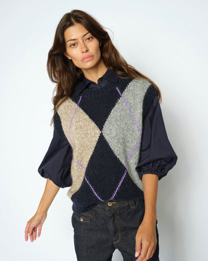 Jennine Knit Vest - Salute Navy